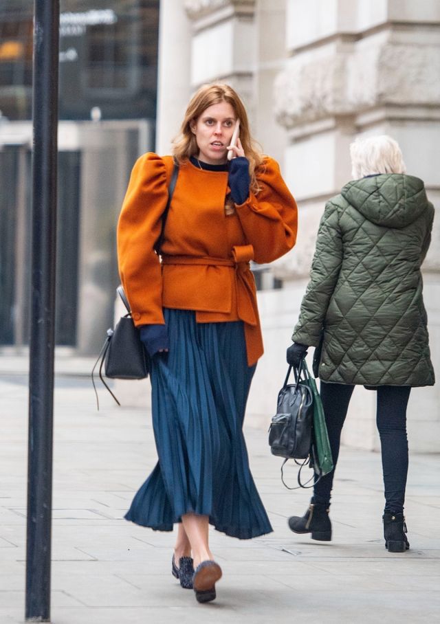 Princess Beatrice Wore Statement Sleeves & a Blue Midi Skirt, See ...