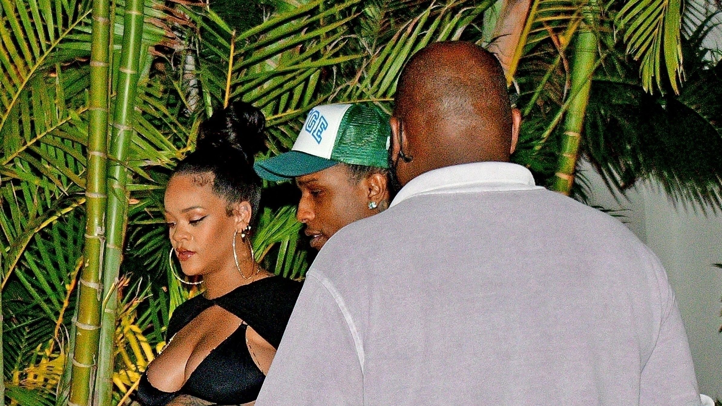 Rihanna In Green Mini Dress With A$AP Rocky In Barbados: Photos