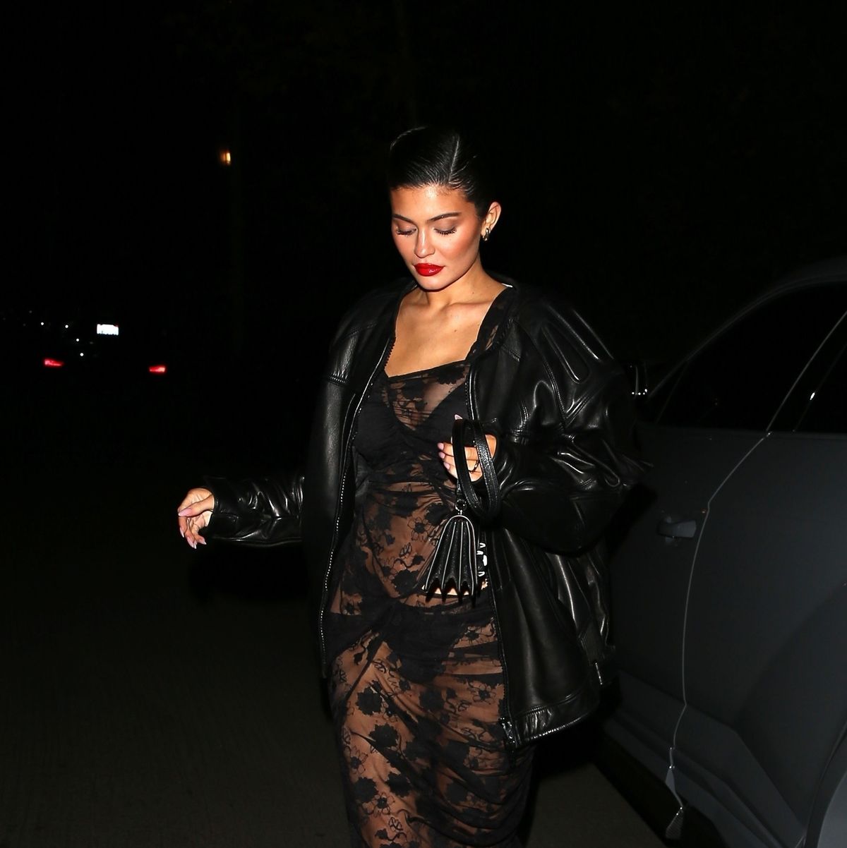 Kylie Jenner's Neon Dress & Clear Sandals Go Bold for the Gas Station –  Footwear News