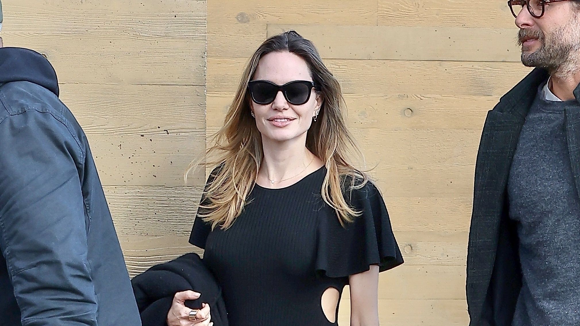 Angelina Jolie Steps Out In A High-Slit Black Dress For Dinner In