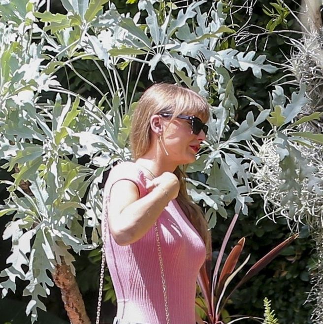 Taylor Swift Wears a Barbie Pink Top and Short-Shorts in Los Angeles