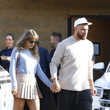 a man and woman walking