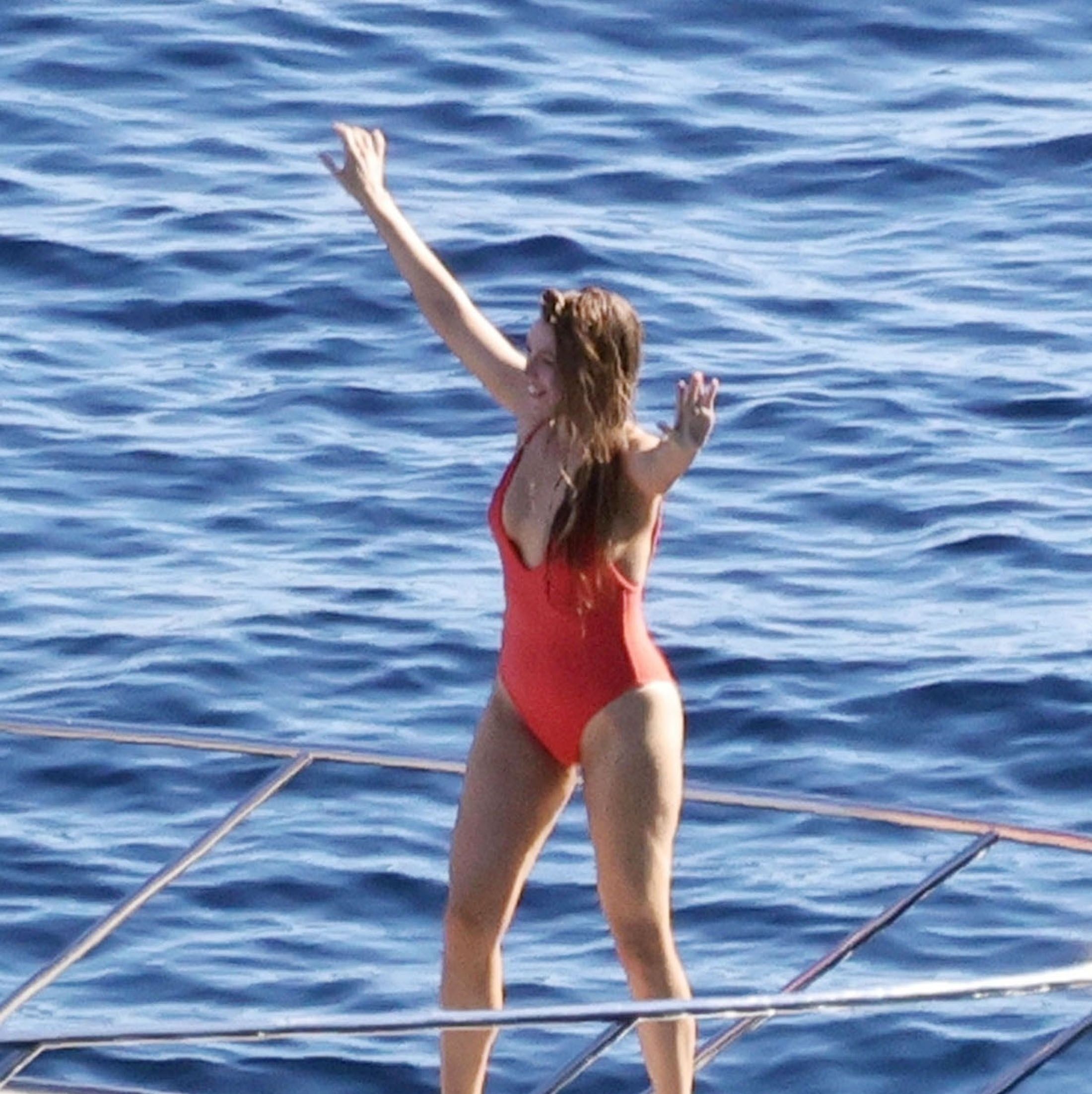 Blake Lively Was Spotted in Capri Wearing the Cutest Coral Swimsuit