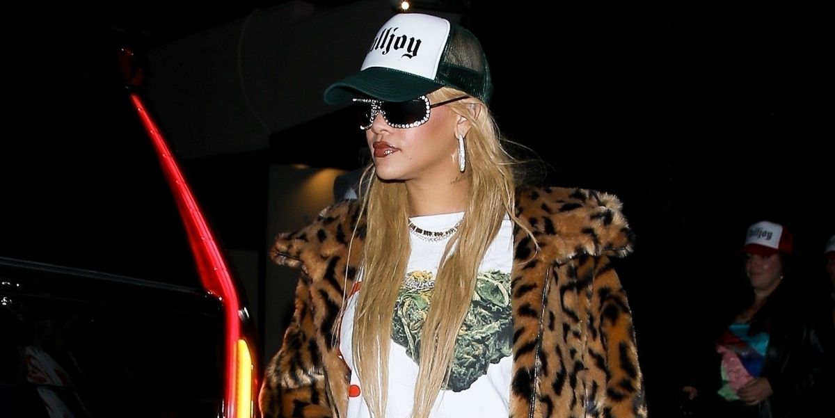 Rihanna Ingeniously Styles Her 4/20 Graphic T-Shirt With a Leather Micro Miniskirt #Rihanna