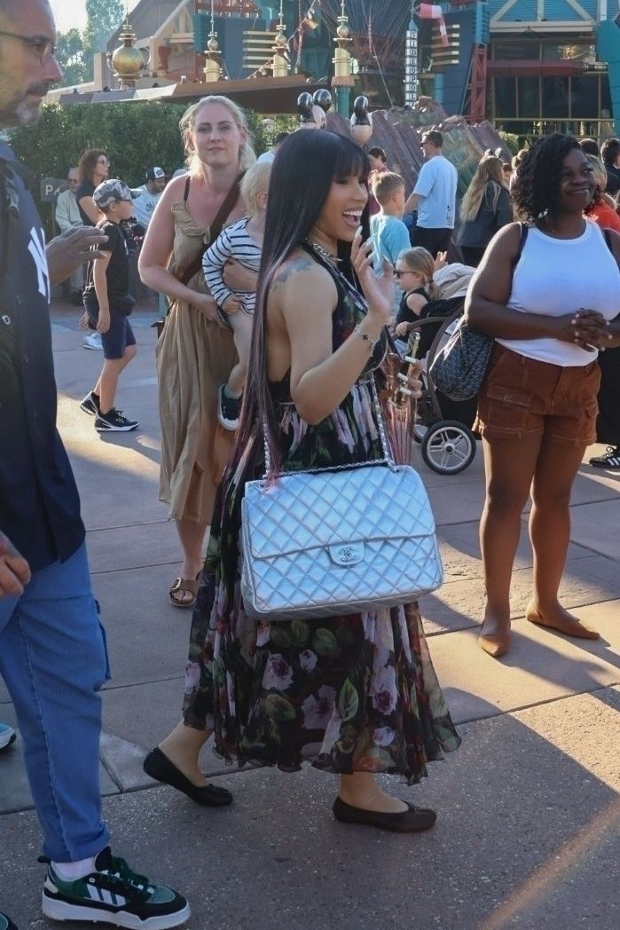 Cardi B Carries the Biggest Chanel Bag on Disney Trip With Kids