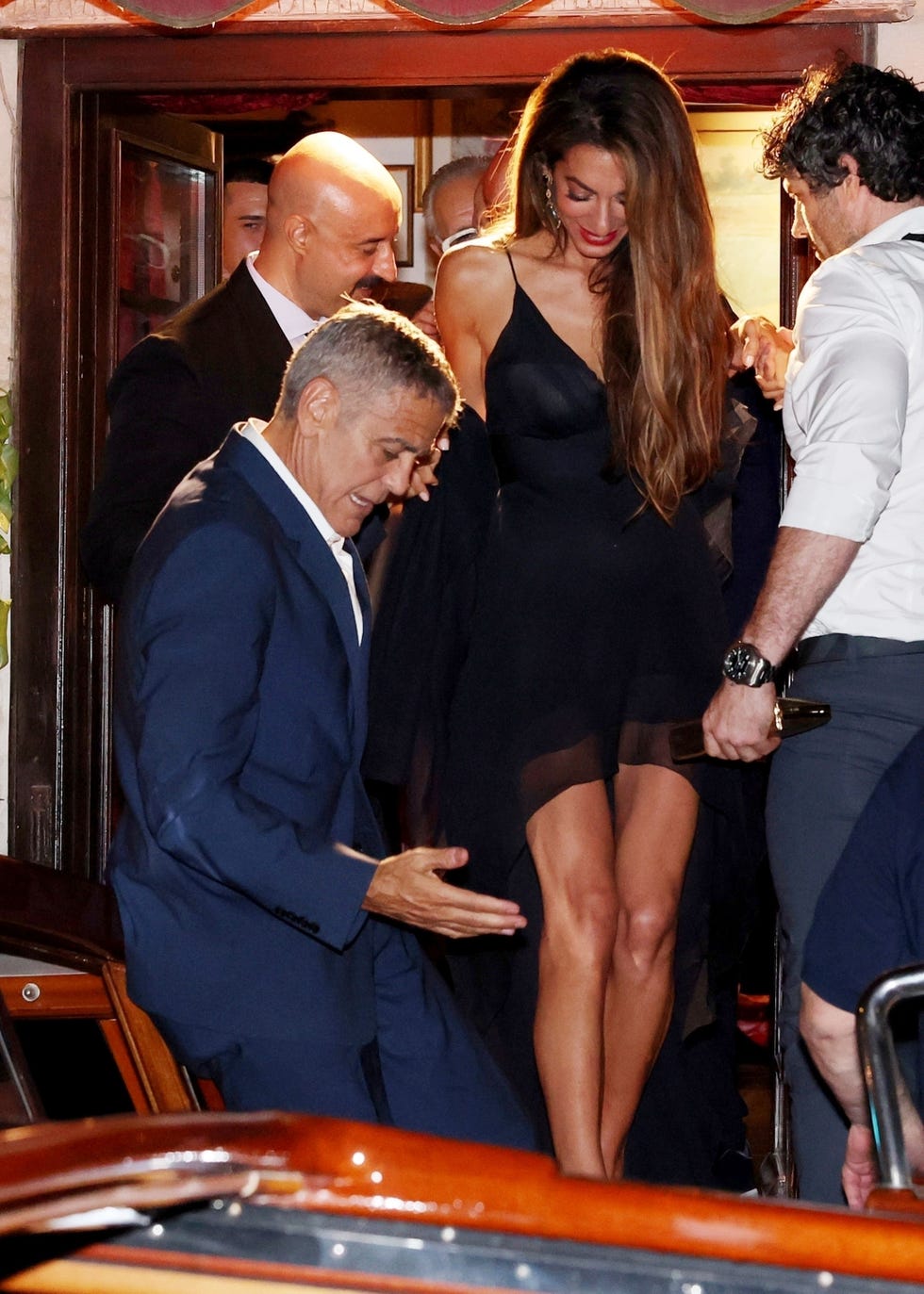 amal and george clooney in venice italy 2024