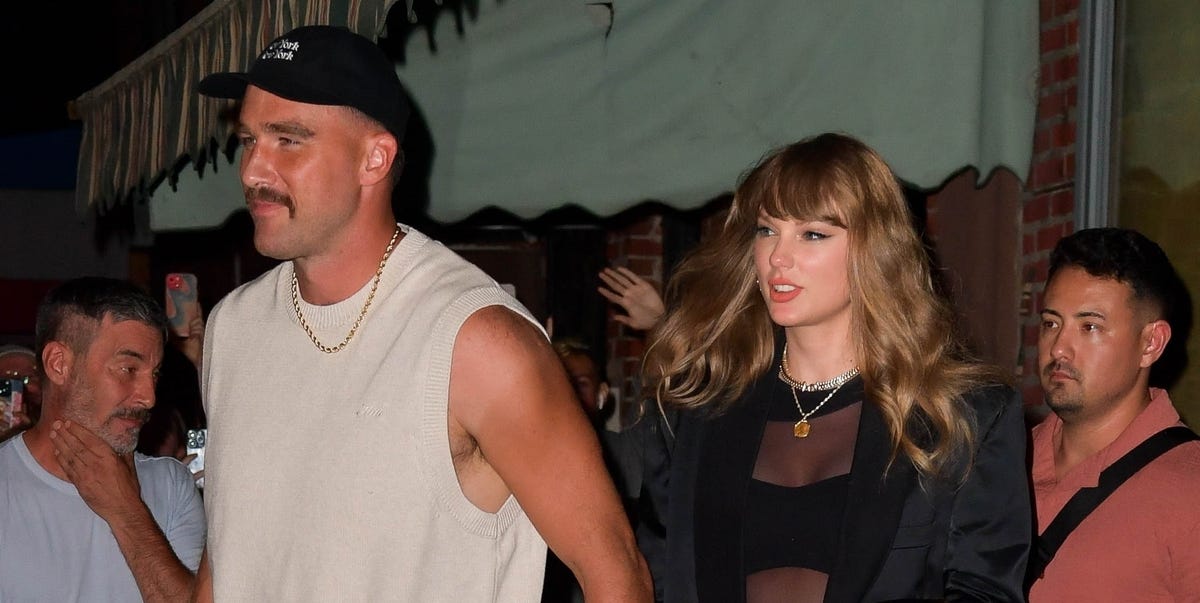 Taylor Swift and Travis Kelce Coordinate in Black-and-White Date Night ...
