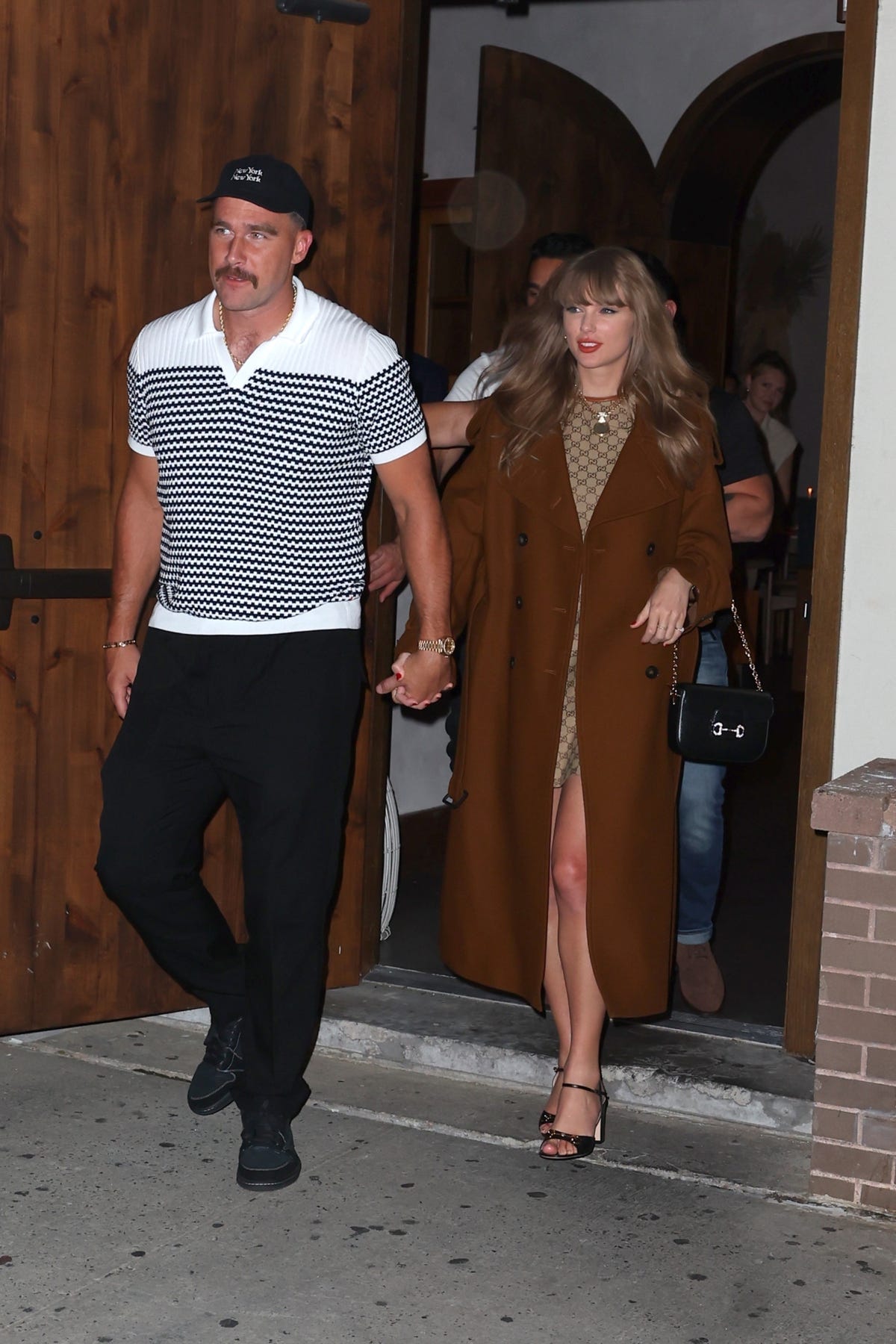 Taylor Swift Steps Out in a Gucci Monogram Minidress for a Date Night With Travis Kelce