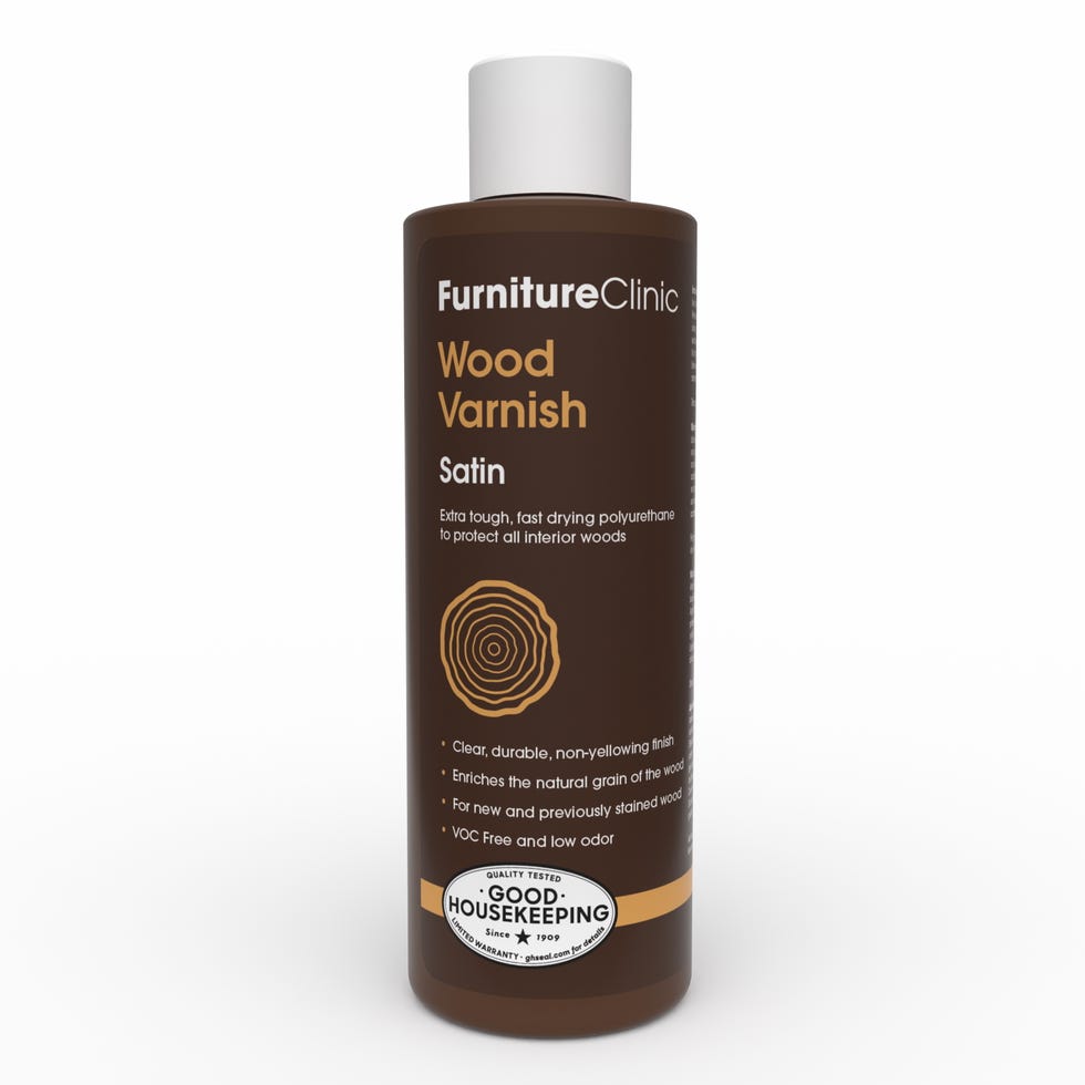 a bottle of furniture clinic wood varnish