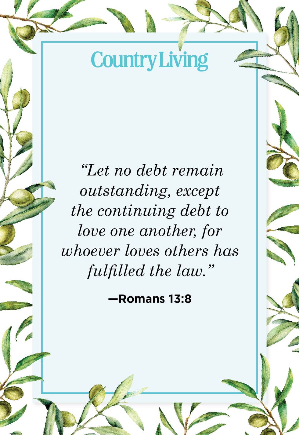 let no debt remain outstanding, except the continuing debt to love one another, for whoever loves others has fulfilled the law