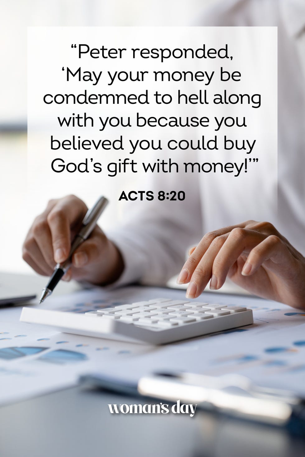 bible verses about money acts 8 20