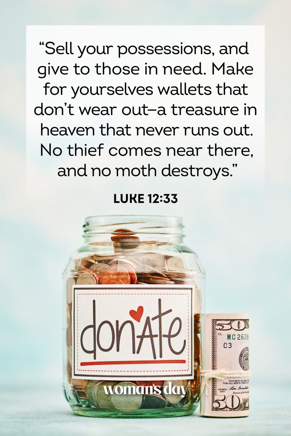 bible verses about money Luke 12 33