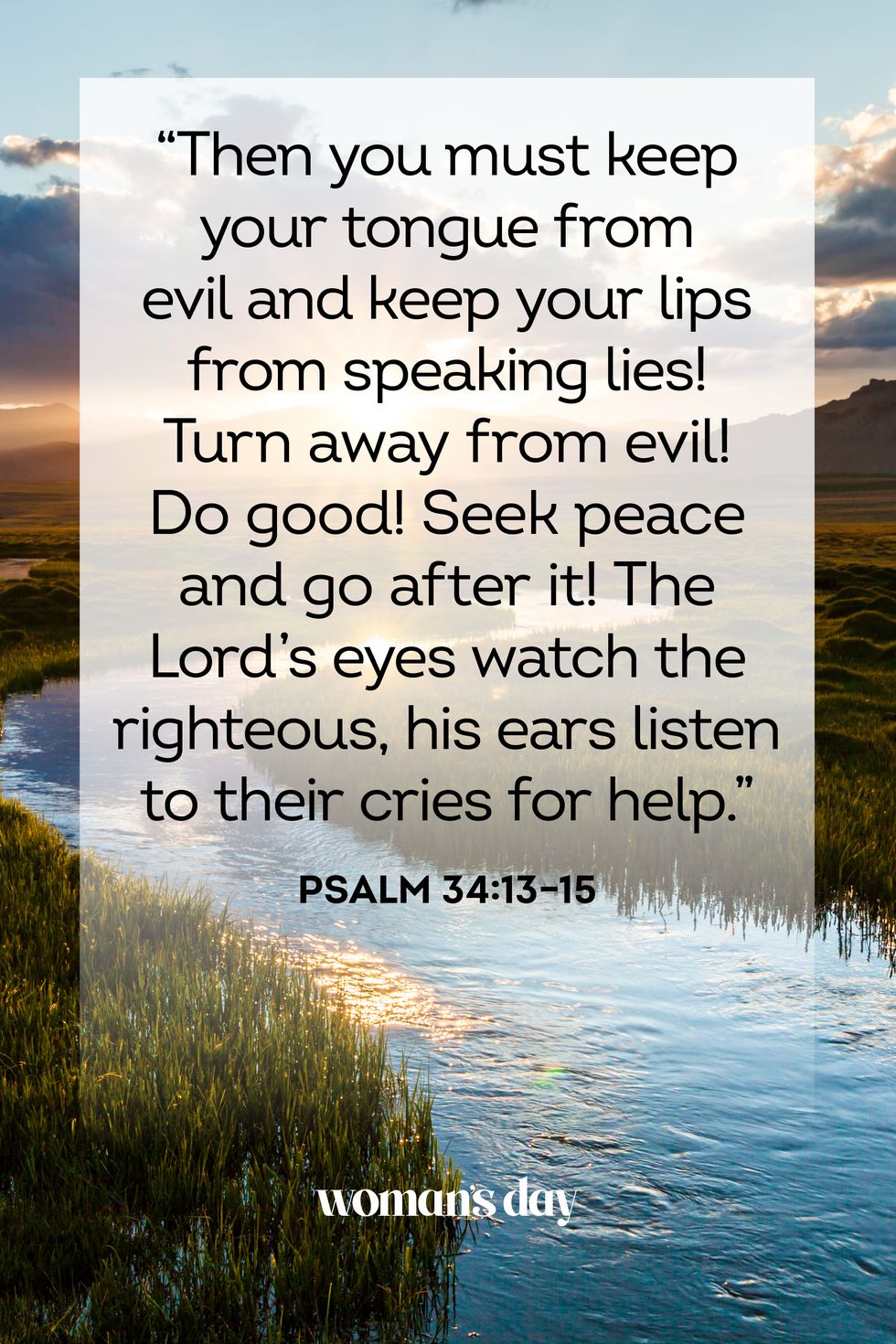 bible verses about peace psalm 34 13 15