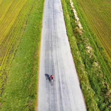 bicycling on country road