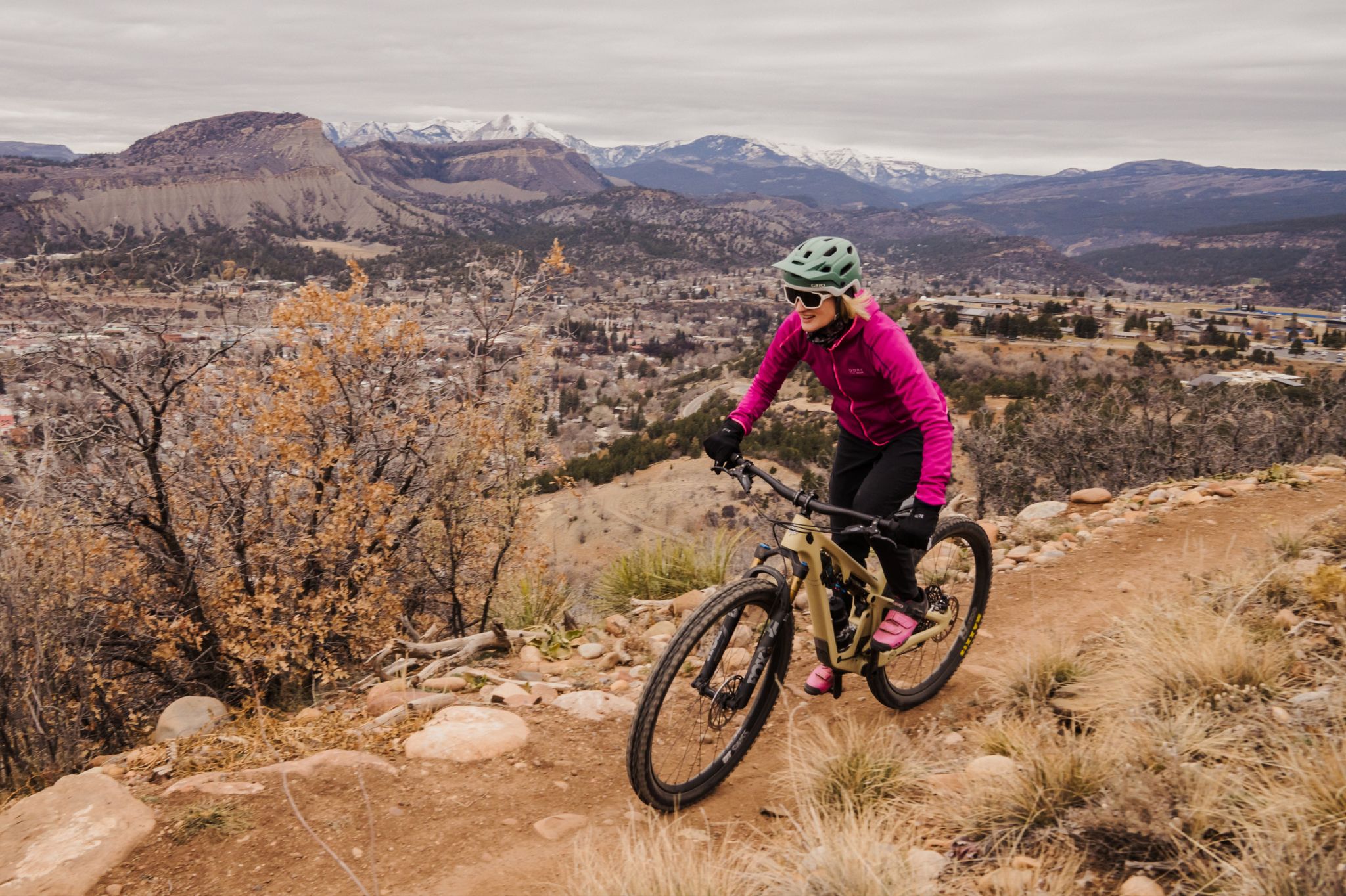 amy colyar on the yeti sb 120 in durango, co in december 2022 for best bikes
