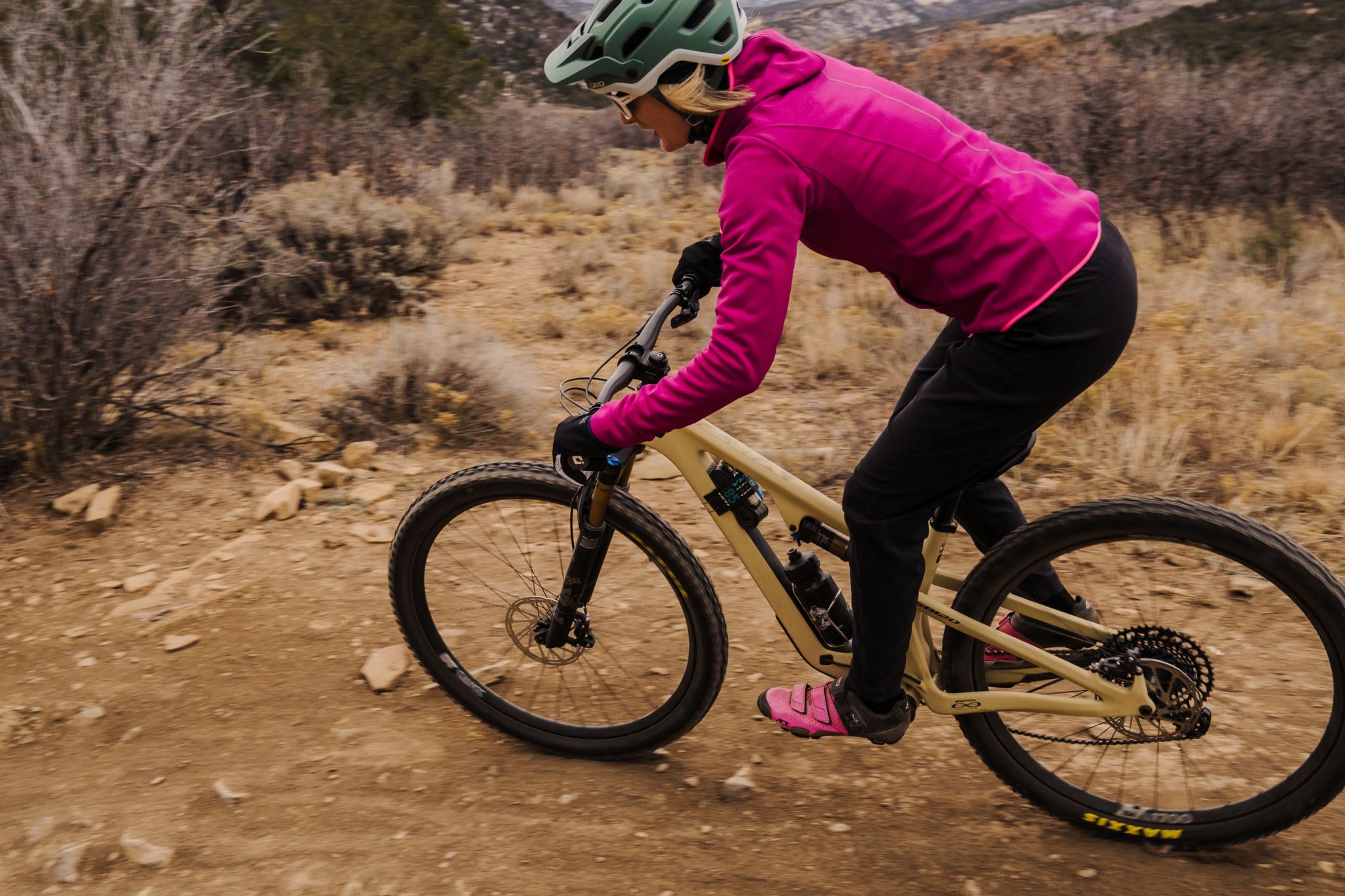 amy colyar on the yeti sb 120 in durango, co in december 2022 for best bikes
