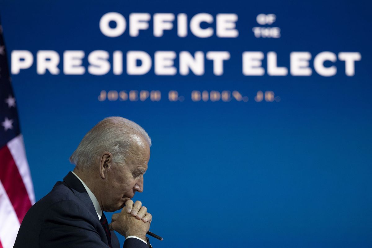 us president elect joe biden speaks with outside diplomatic, intelligence, and defense experts to discuss readiness at the relevant agencies during a video meeting in wilmington, delaware on november 17, 2020 photo by jim watson  afp photo by jim watsonafp via getty images