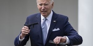 washington, dc   april 11 us president joe biden holds up a ghost gun kit during an event about gun violence in the rose garden of the white house april 11, 2022 in washington, dc biden announced a new firearm regulation aimed at reining in ghost guns, untraceable, unregulated weapons made from kids biden also announced steve dettelbach as his nominee to lead the bureau of alcohol, tobacco, firearms and explosives atf photo by drew angerergetty images