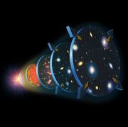 illustration of big bang and formation of galaxies