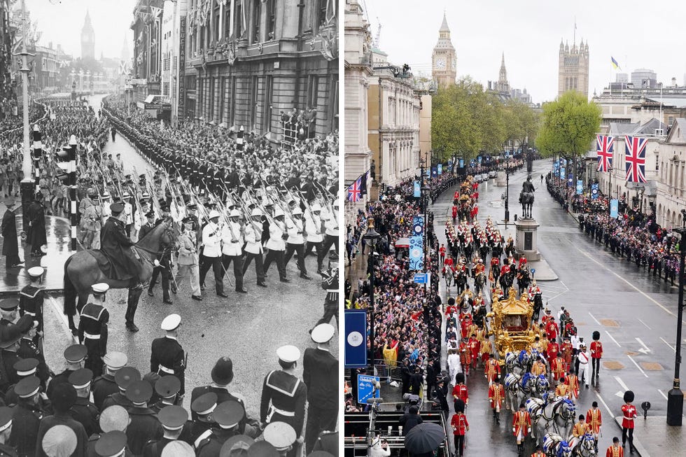 queen elizabeth versus king charles coronation photos