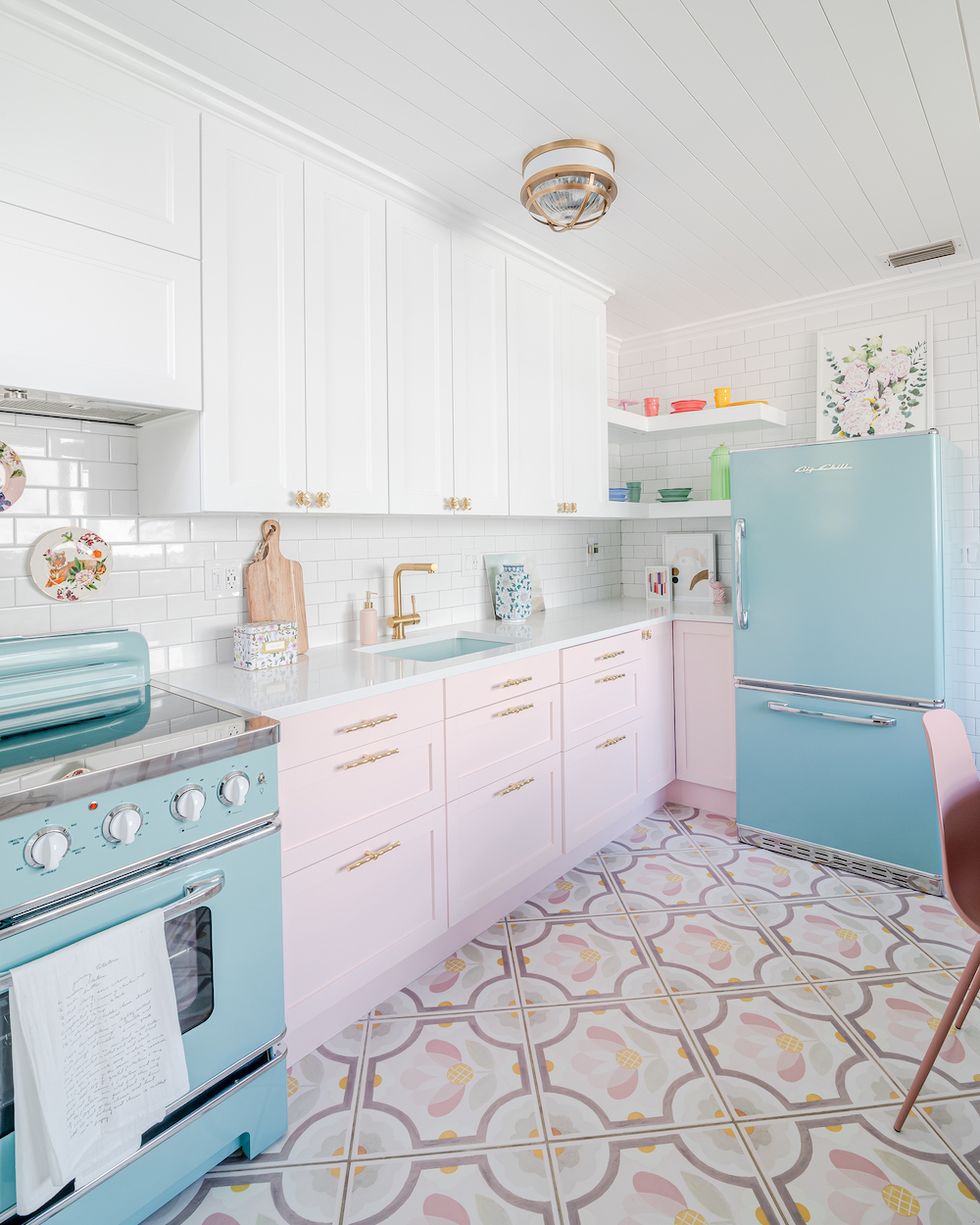 barbiecore kitchen design by ashley wilson of at home with ashley veranda barbiecore trend