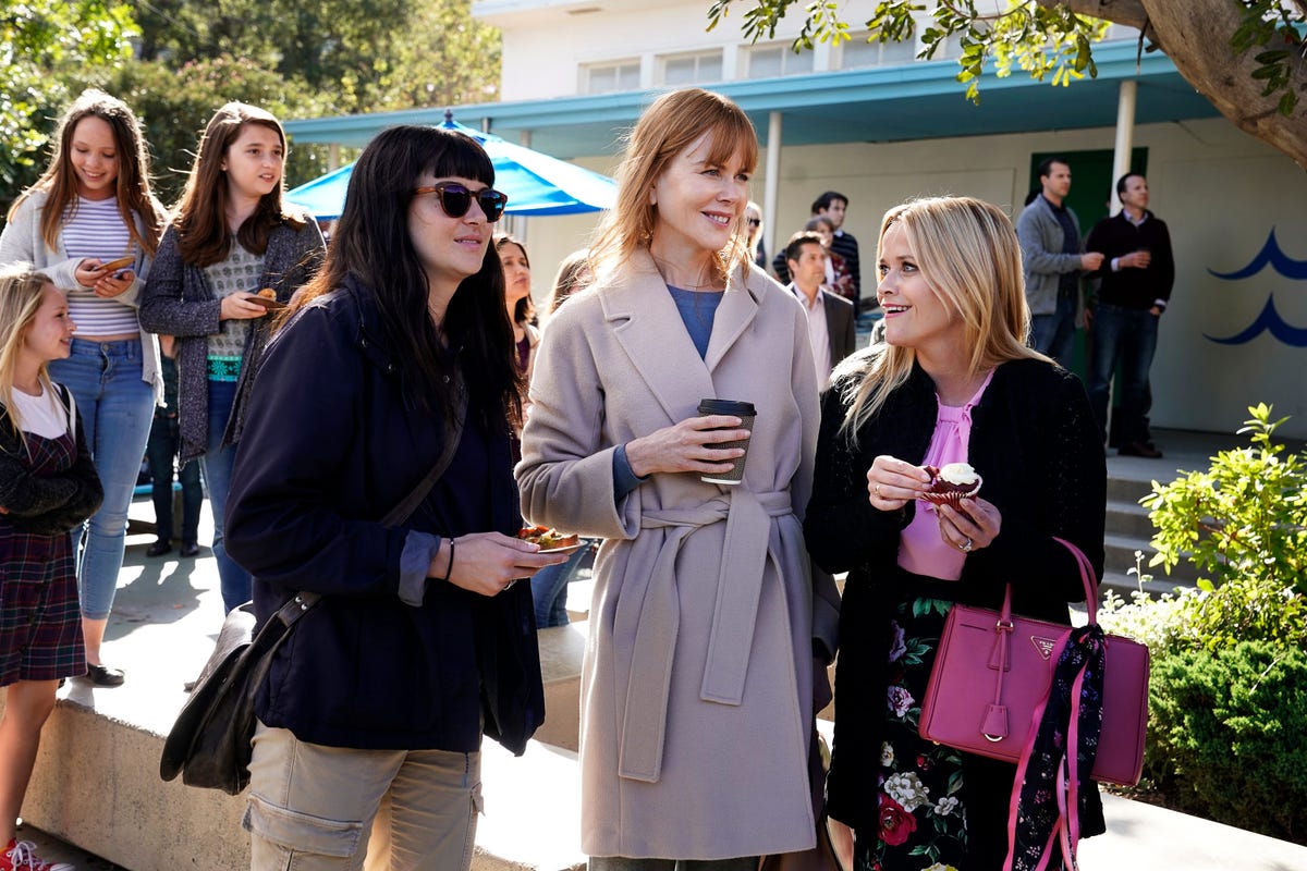 nicole kidman and reese witherspoon and shailene woodley, big little lies, season 2