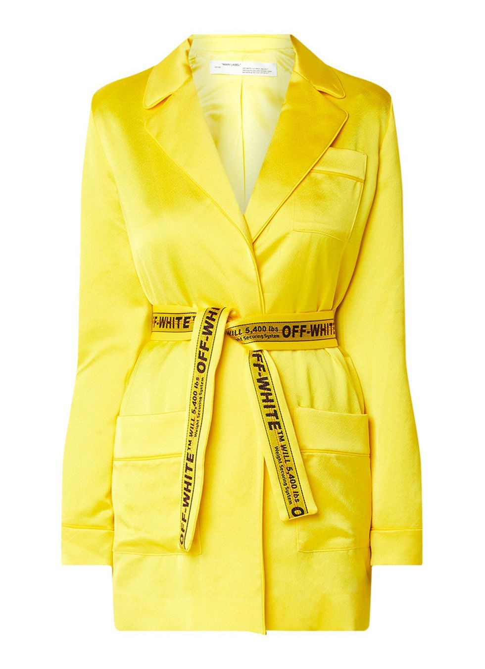Clothing, Yellow, Outerwear, Sleeve, Collar, Coat, Trench coat, Jacket, Neck, Blazer, 