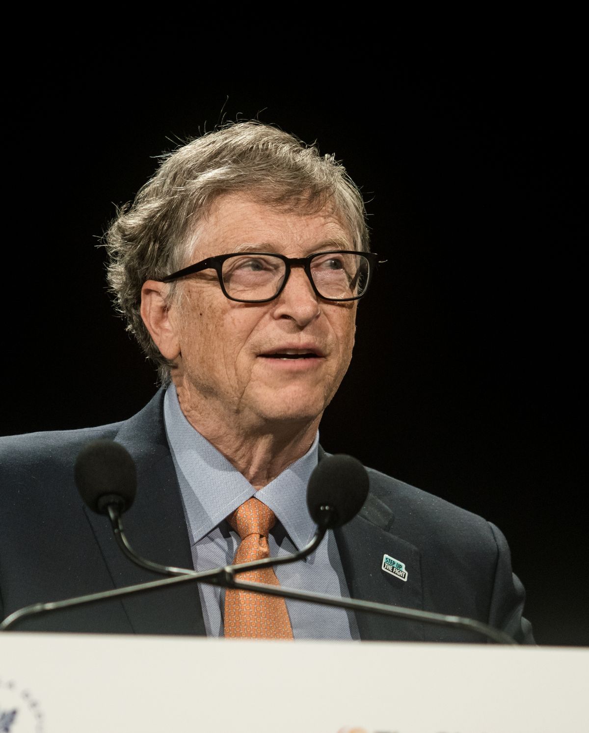 Bill Gates Delivers A Speech At The Fundraising Day At The Sixth World Fund Conference In Lyon