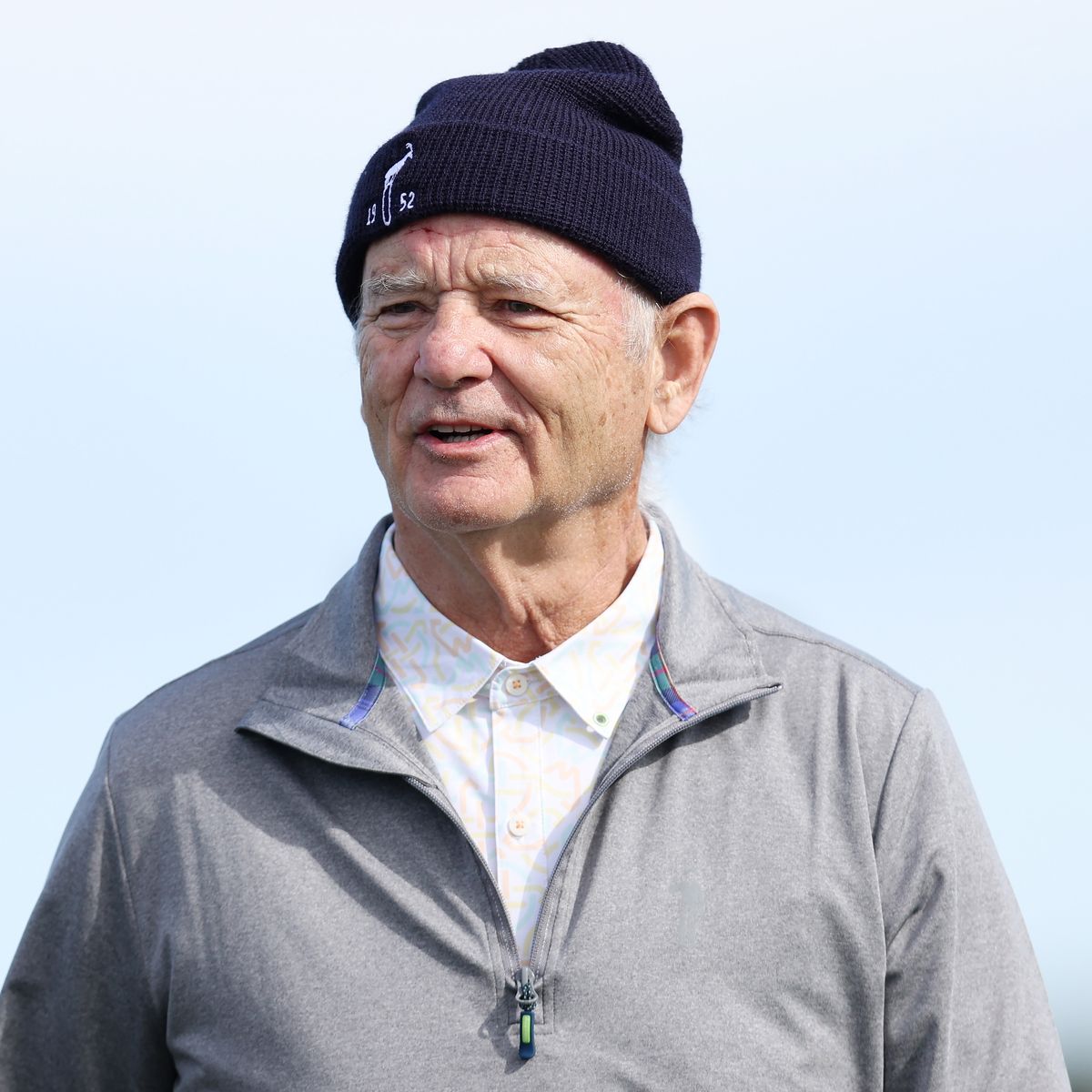 AT&T Pebble Beach Pro-Am - Round One PEBBLE BEACH, CALIFORNIA - FEBRUARY 03: Actor Bill Murray looks on during the first round of the AT&T Pebble Beach Pro-Am at Monterey Peninsula Country Club on February 03, 2022 in Pebble Beach, California. (Photo by Jed Jacobsohn/Getty Images)