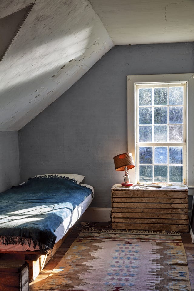 tilted lampshade maine bedroom