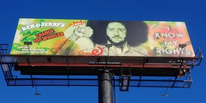 ben  jerry's is posting a billboard of a mural of colin kaepernick near the site of the super bowl