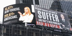 billboard depiction of failed response by trump