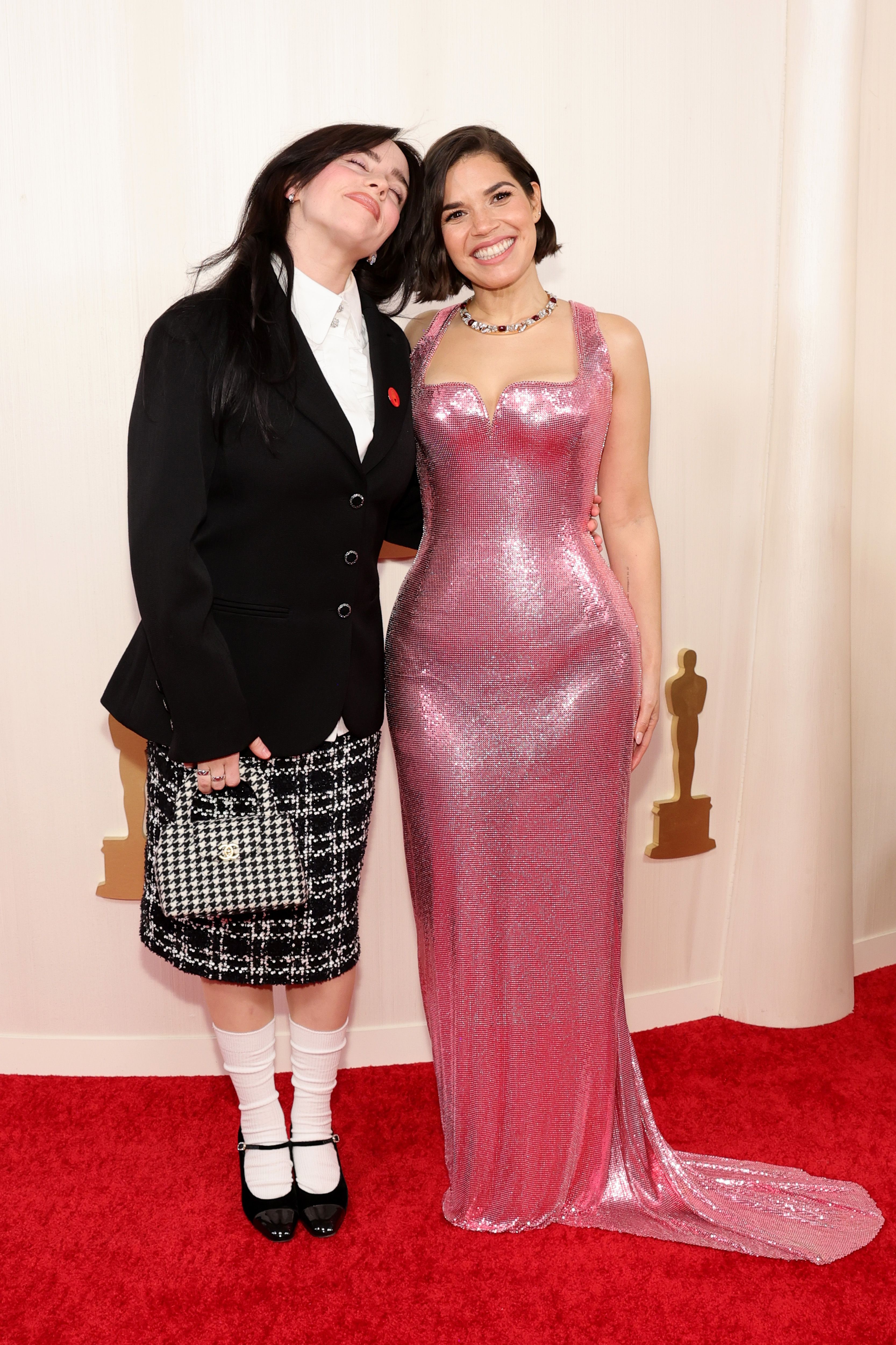 America Ferrera Atelier Versace Gown At The 2024 Oscars   Billie Eilish And America Ferrera Attend The 96th Annual News Photo 1710107412 