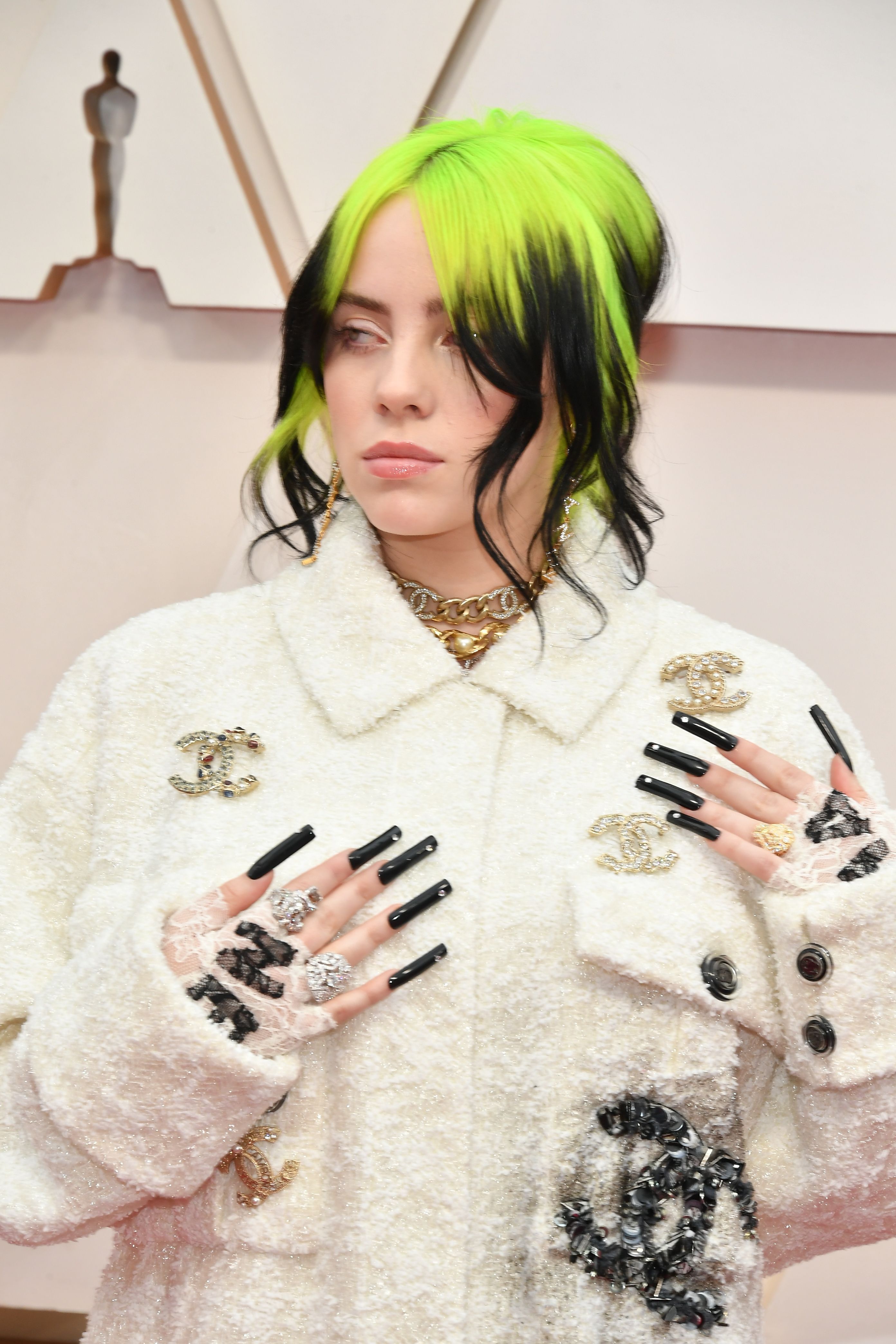 Billie Eilish Wears a Chanel Pantsuit to 2020 Academy Awards