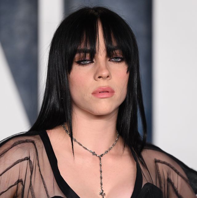 Billie Eilish Wore a Black Satin Suit to the Oscars After-Party