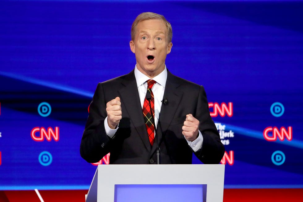 Tom Steyer Came In Hot With a Plaid Tie for His First Democratic Debate