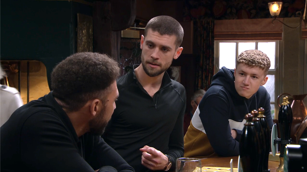 billy fletcher, joe tate and noah dingle, emmerdale