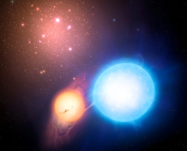 binary stars in globular cluster, illustration