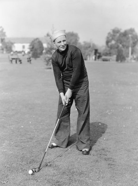 vintage celebs playing sports   bing crosby playing golf
