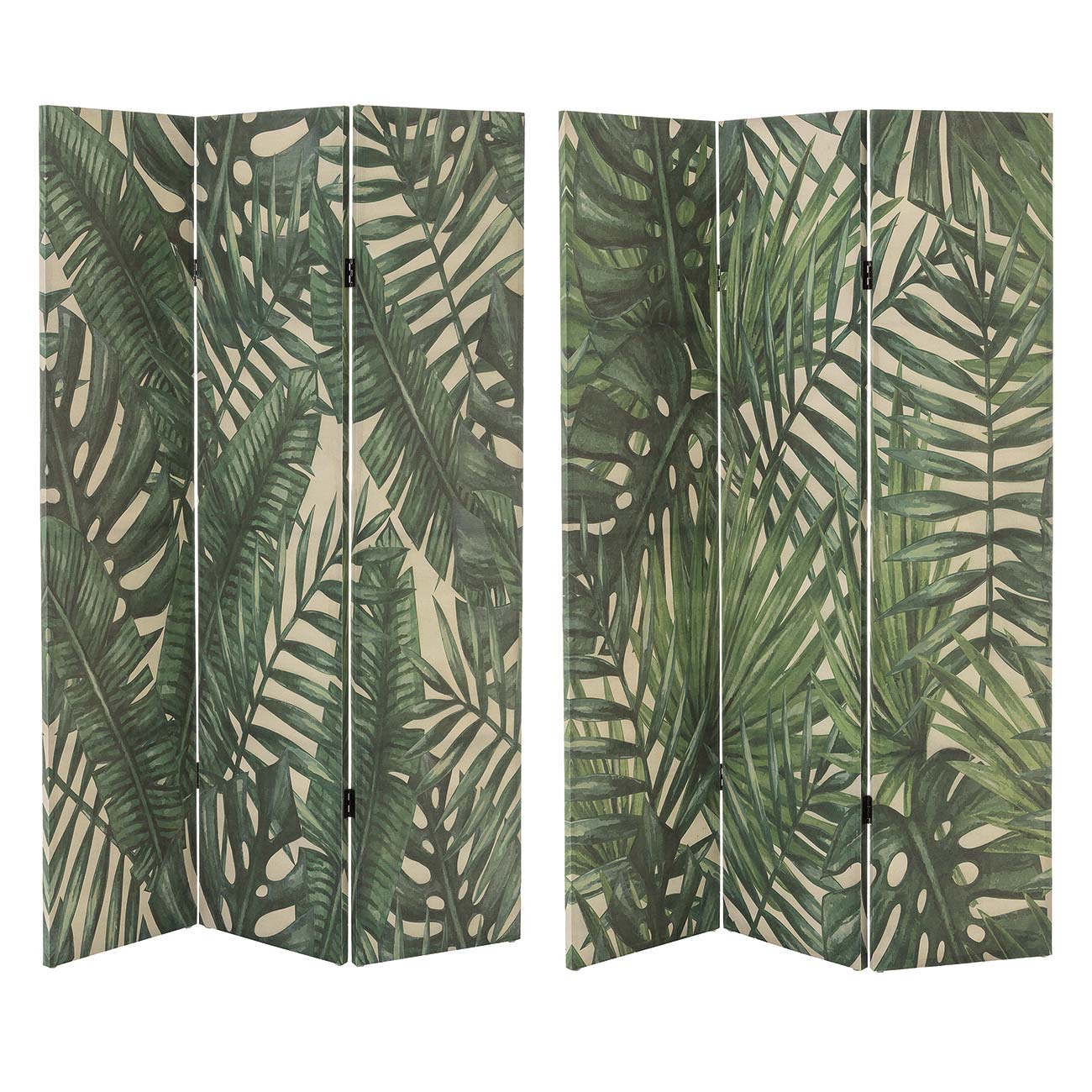 biombo con estructura de madera tapizado en lino, 120x182 cm