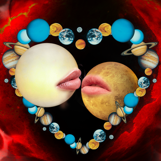 two planets kissing