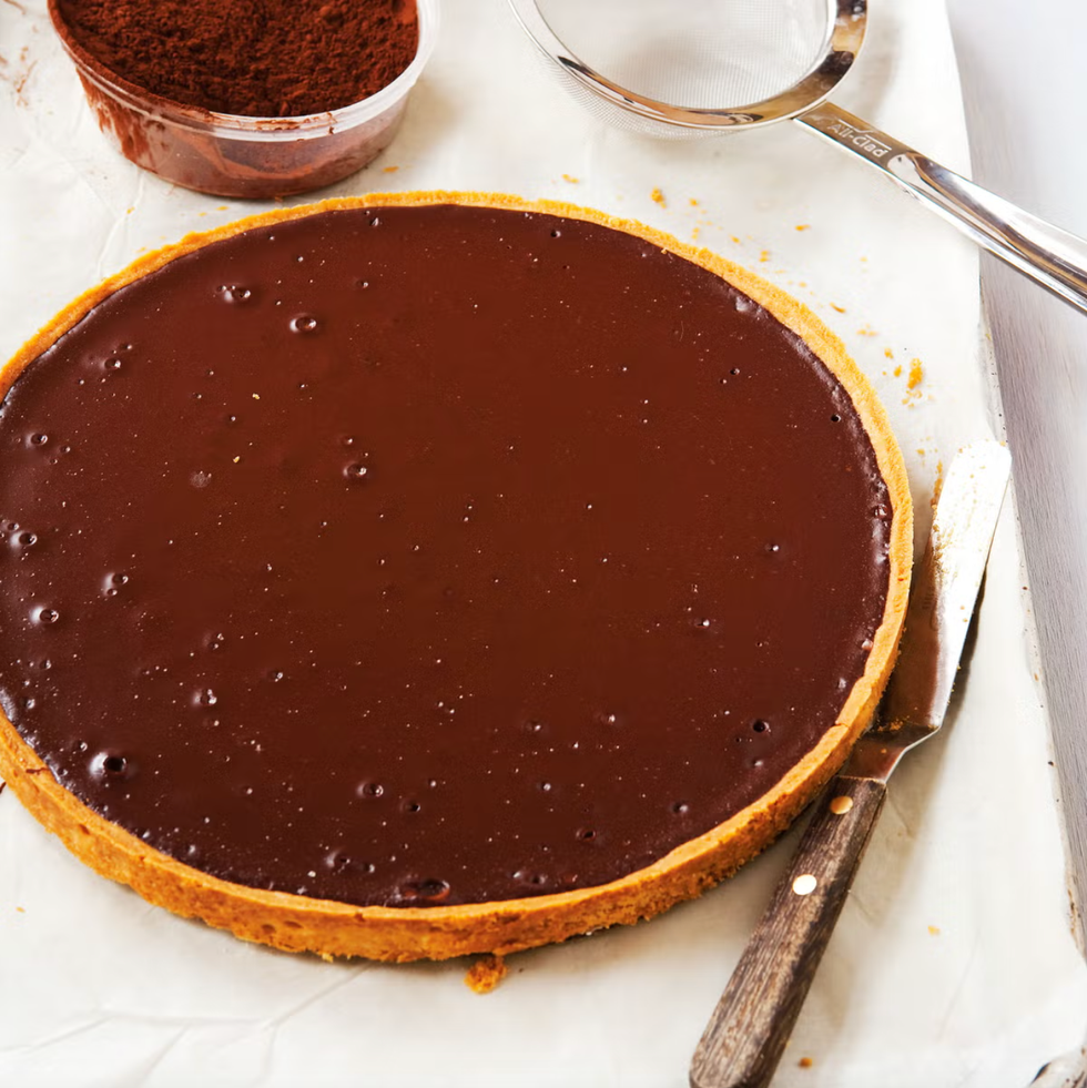 bittersweet chocolate truffle tart from joanne chang's cookbook, flour