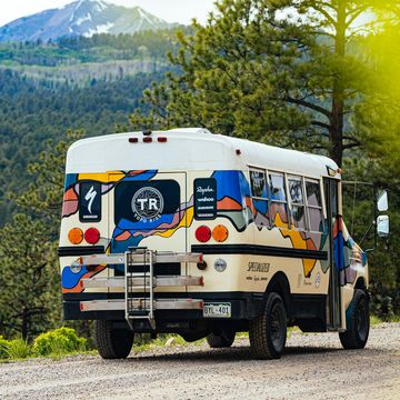sarah sturm travels to up to 10 races a year in her ford e 350 bus