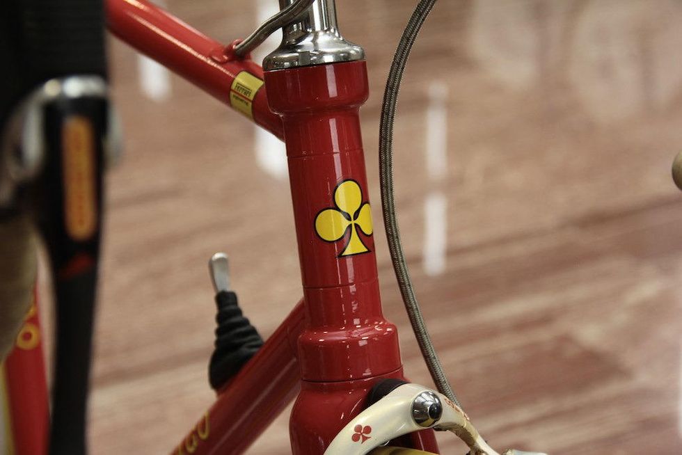 Bicycle part, Red, Bicycle, Bicycle wheel, Bicycle frame, Bicycle fork, Vehicle, Road bicycle, Bicycle handlebar, 