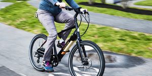 a person riding an aventon electric bike