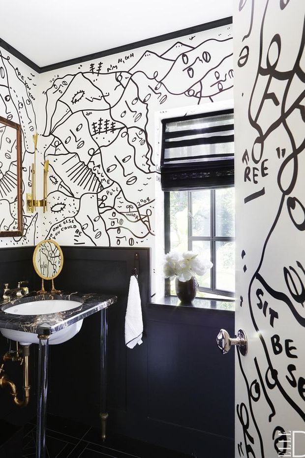 40+ Black & White Bathroom Design and Tile Ideas