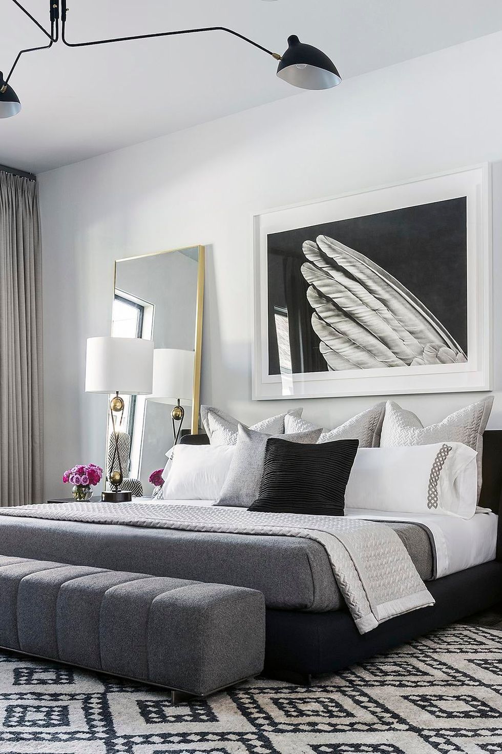 benjamin johnston design, black and white bedroom ideas