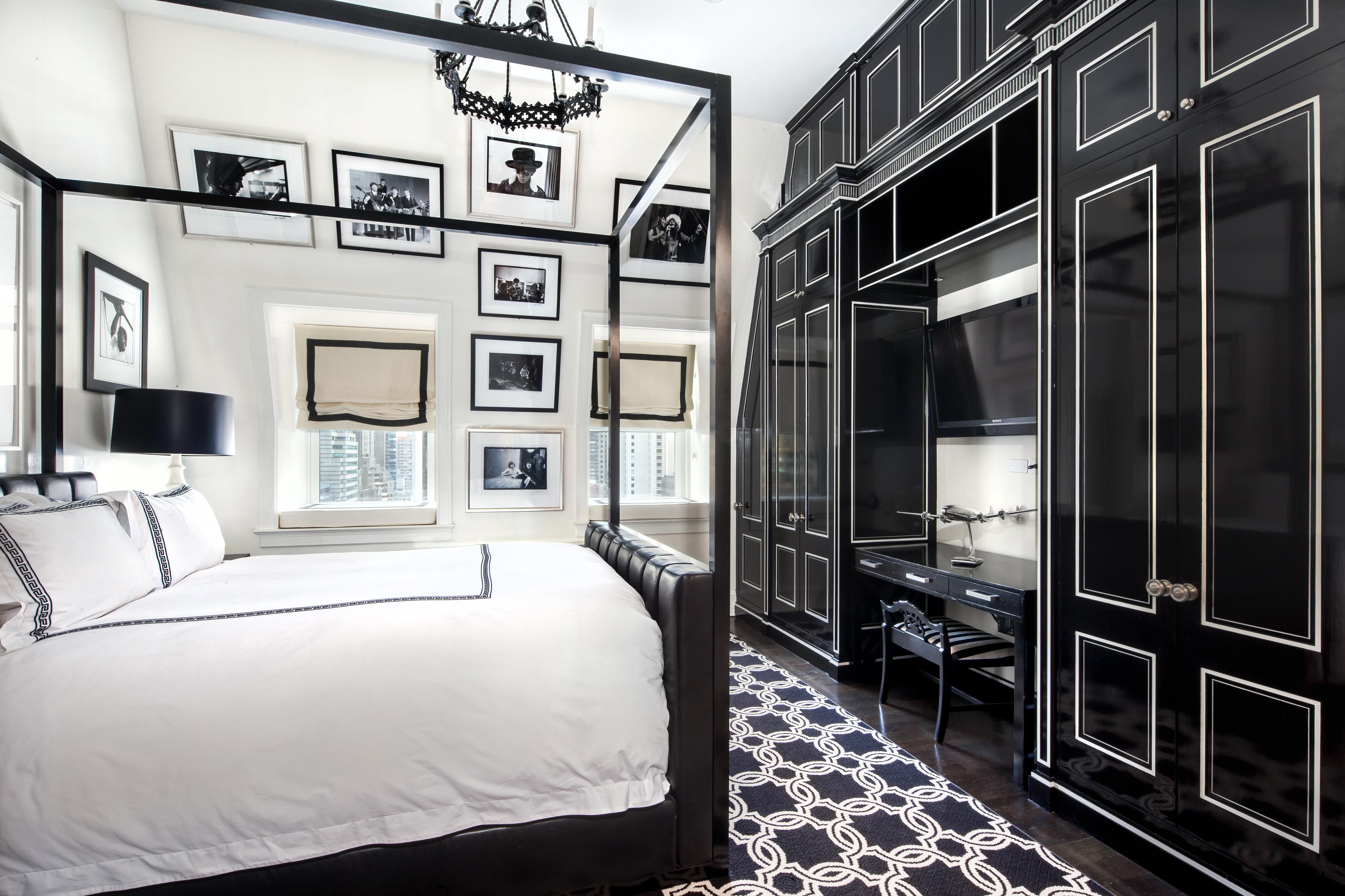 Black and White Bedroom Decor with timeless glamour