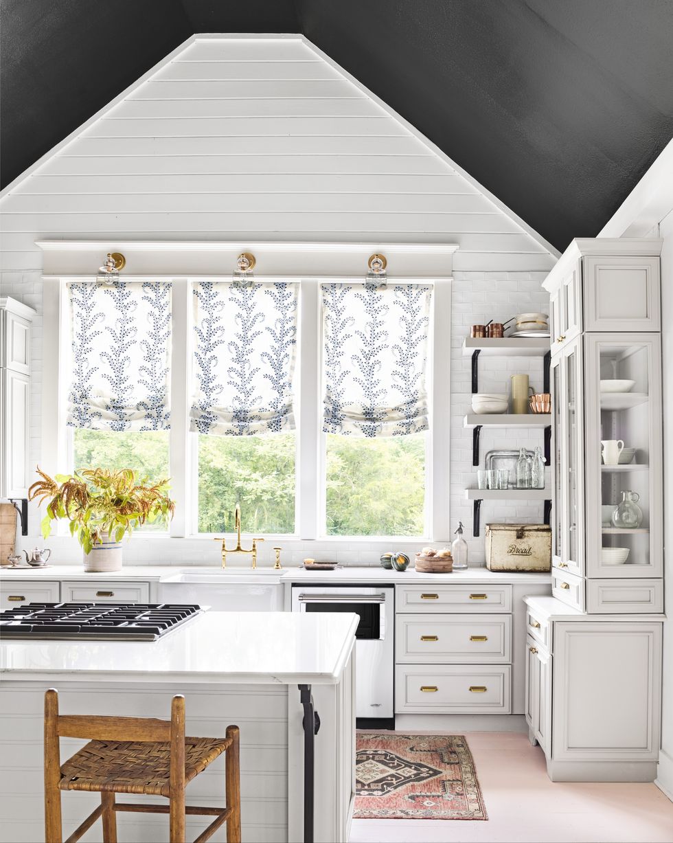 Black and white kitchen with shiplap