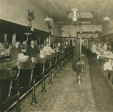 patrons and staff inside restaurant